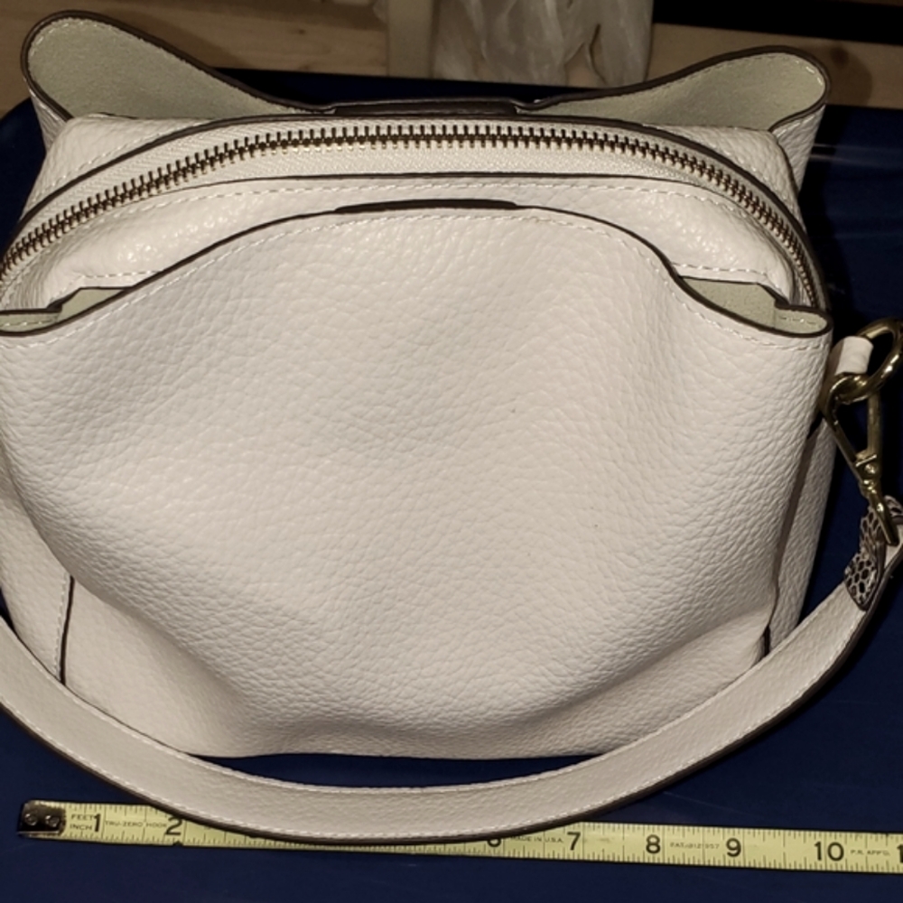 Sondra Roberts Squared Unique Elegant White Handbag.